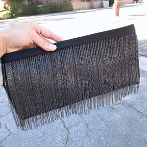 Bcbg Fray chain clutch